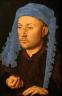 Jan van Eyck. L'Homme au chaperon bleu. Vers 1430. Huile sur bois (c) Brukenthal National Museum, Sibiu / Hermannstadt, Romania