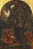 Eugène Delacroix. Esquisse pour La Lutte de Jacob avec l'Ange, 1850. Encre et huile sur papier calque marouflé sur toile (c) Collection Karen B. Cohen, New York