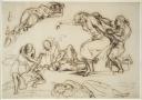 Eugène Delacroix. Etudes pour le décor du Salon du roi au palais Bourbon, vers 1833/35. Plume et encre (c) Collection Karen B. Cohen, New York