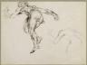 Eugène Delacroix. Etudes de nu masculin, copie d'après Géricault. Plume et encre (c) Collection Karen B. Cohen, New York