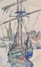 Paul Signac. Lorient, le bateau caboteur, vers 1930. Aquarelle sur page de carnet. Collection particulière (c) Photo Jean Bernard
