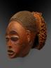 Masque féminin. Ethnie Pwo / Cokwe, RDC. Collection particulière (c) Photo Hughes Dubois