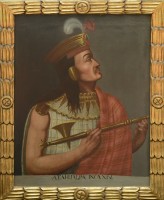 Portrait d'Atahualpa, Inca XIV, 19e siècle. Huile sur toile © Museo Nacional de Arqueología, Antropología e Historia del Perú, Lima