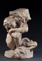 Cariatide à la pierre, plâtre patiné, 1881, S.02856, © agence photographique du musée Rodin, ph. J. Manoukian
